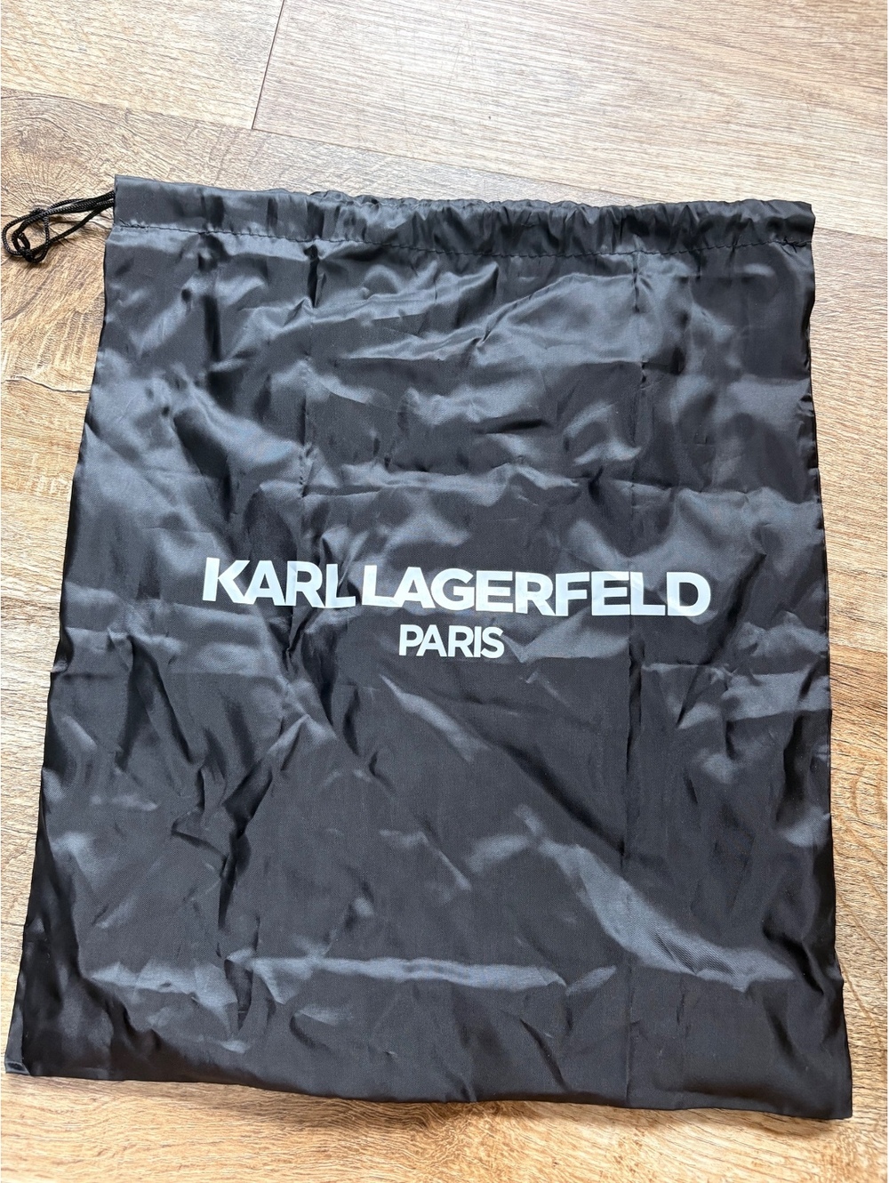 Karl Lagerfeld Paris Black Drawstring Dust Bag, Approx. 15 x 13 Inches